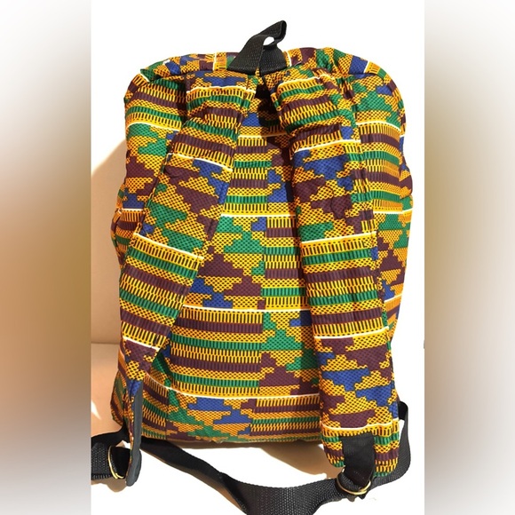African ankara unisex handmade geometric backpack - Picture 5 of 5